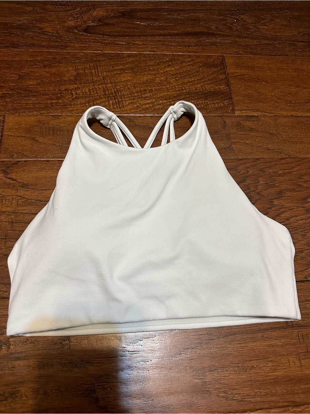 White Athleta High Neck Cross Back Sports Bra - Size Small